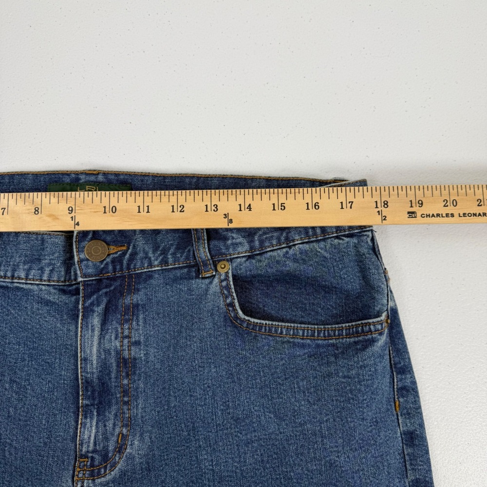 Lauren Ralph Lauren Jeans Co Blue Straight Leg Stretch Denim Pants Womens 14 - Picture 4 of 10